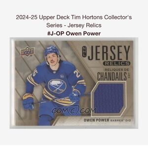 2024-25 Upper Deck Tim Hortons Jersey Relics Card Owen Power